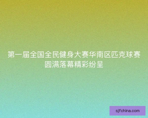 第一届全国全民健身大赛华南区匹克球赛圆满落幕精彩纷呈